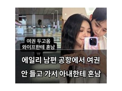 에일리 남편 공항에서 여권 안 들고 가서 아내한테 혼남
